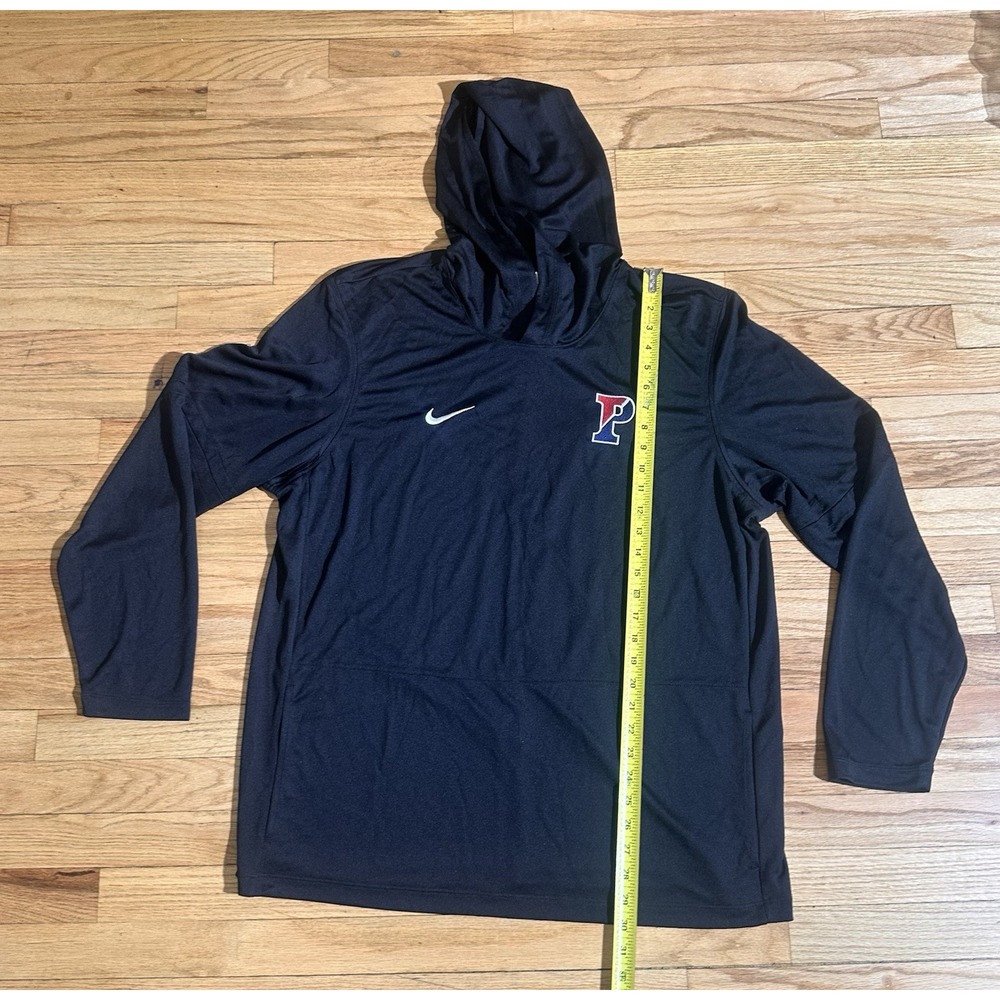 Vintage/Y2K Nike Penn Quakers Navy Blue Long Sleeve Hooded Training Tee Size XL - Picture 2 of 6